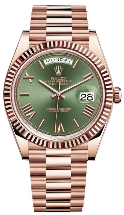 rolex day date olive green dial 60th anniversary everose 2021|rolex olive green watch.